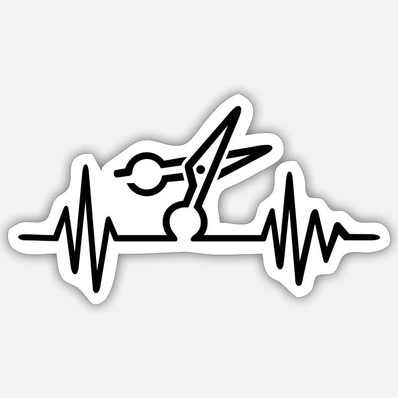 Friseur - Sticker Größe S (10 x 10 cm) - Mattweiß