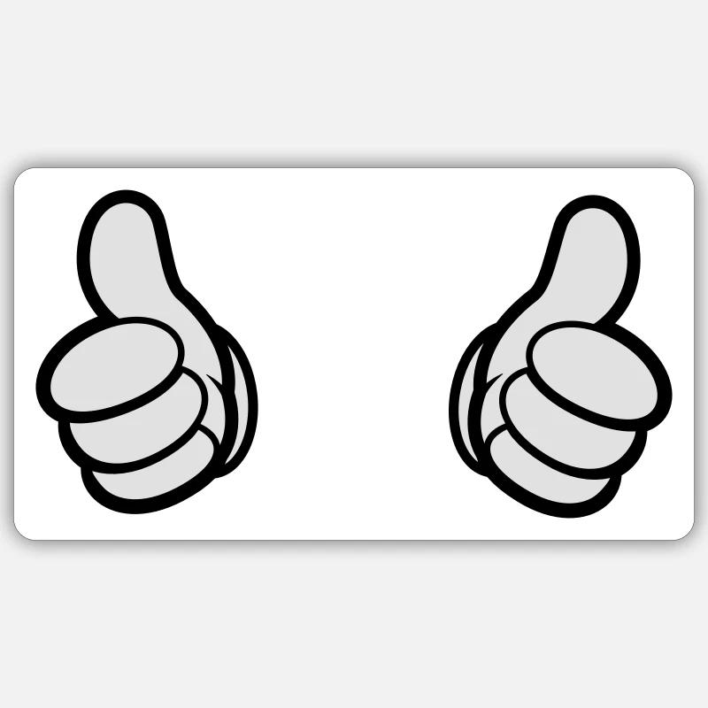 Comic Daumen, Style, Doppel Daumen,i bims Sticker Größe S (10 x 10 cm)