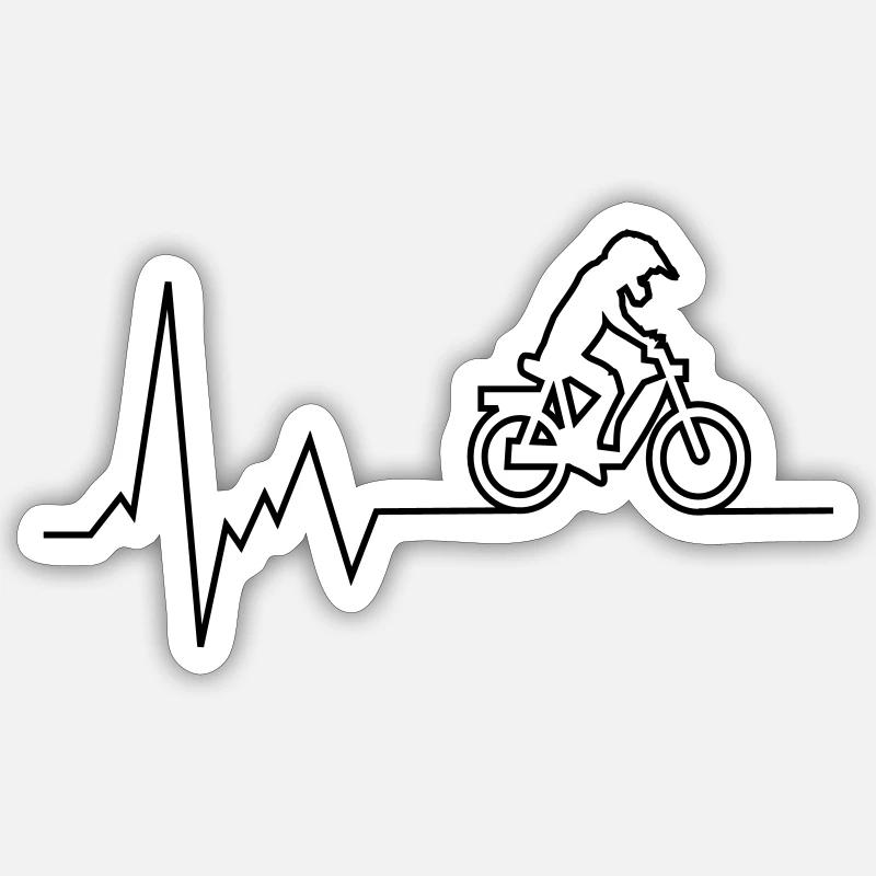 herzschlag mofa - Sticker Größe S (10 x 10 cm) - Mattweiß