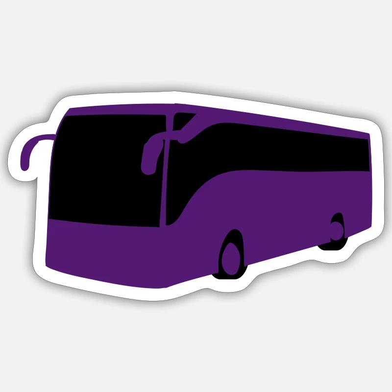 Reisebus - Sticker Größe S (10 x 10 cm) - Mattweiß