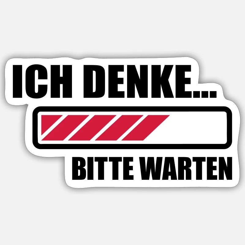 Ich denke - Sticker Größe S (10 x 10 cm) - Mattweiß