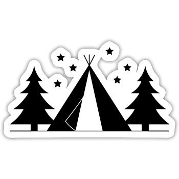 Forrest Camping, Outdoor, Wildlife, Nature, Scouts - Sticker size S (10 x 10 cm) - white matte - Front