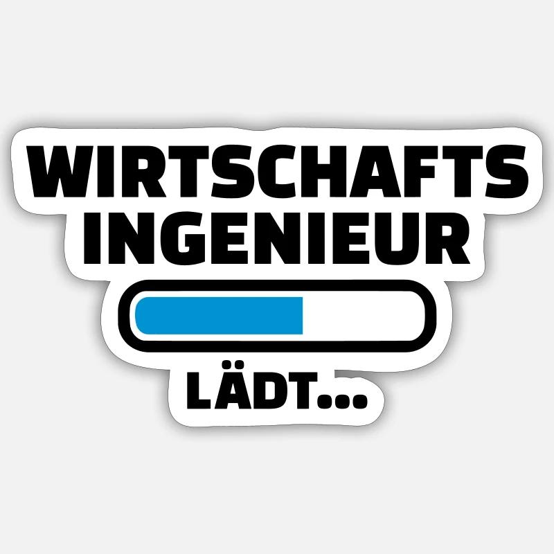 Wirtschaftsingenieur - Sticker Größe S (10 x 10 cm) - Mattweiß