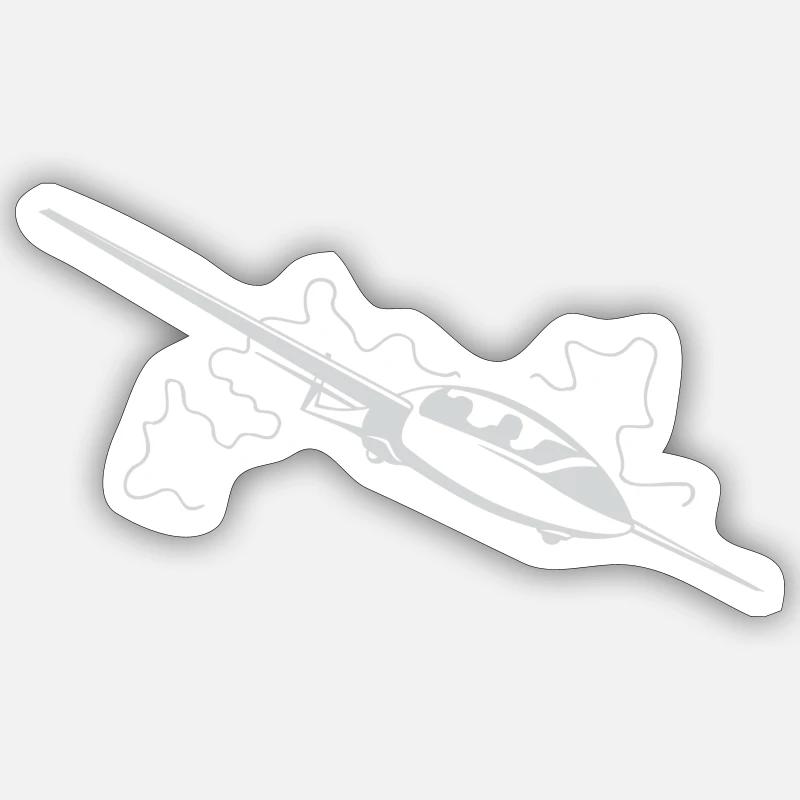 Flugzeug - Sticker Größe S (10 x 10 cm) - Mattweiß