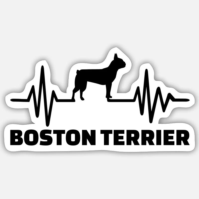 Boston Terrier - Sticker taille S (10 x 10 cm) - blanc mat