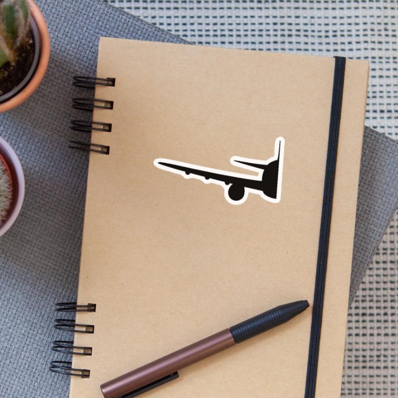 Half half split front front airplane fly pilot mac Sticker size S (10 x 10 cm)