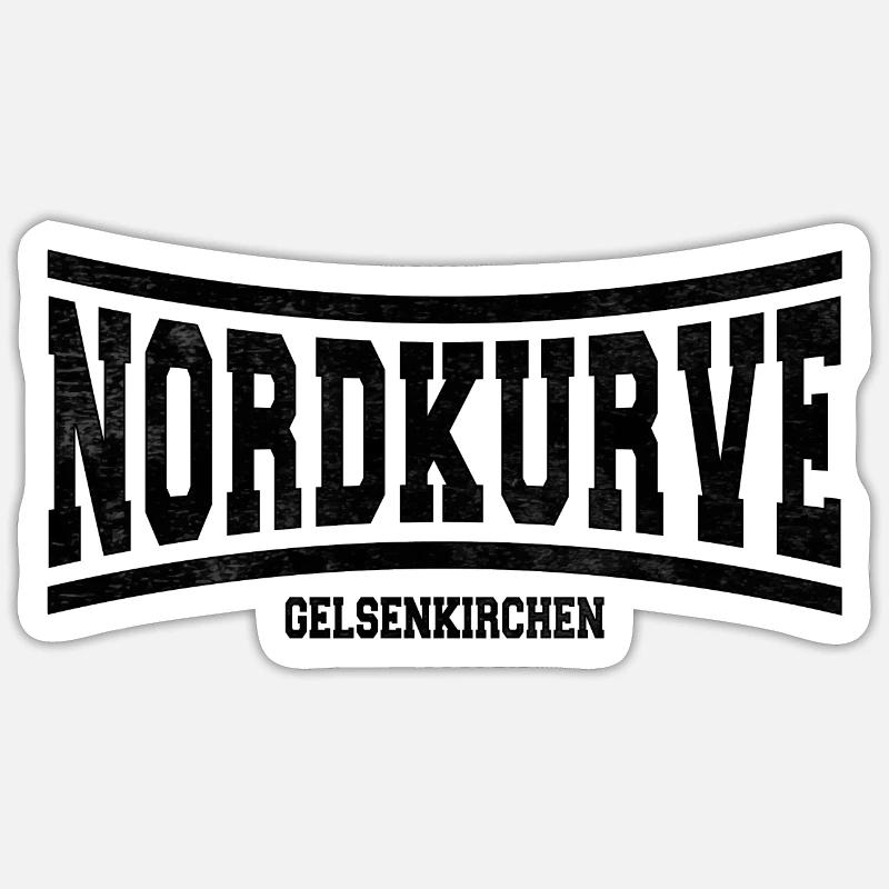Nordkurve Gelsenkirchen Geschenkidee - Sticker Größe S (10 x 10 cm) - Mattweiß