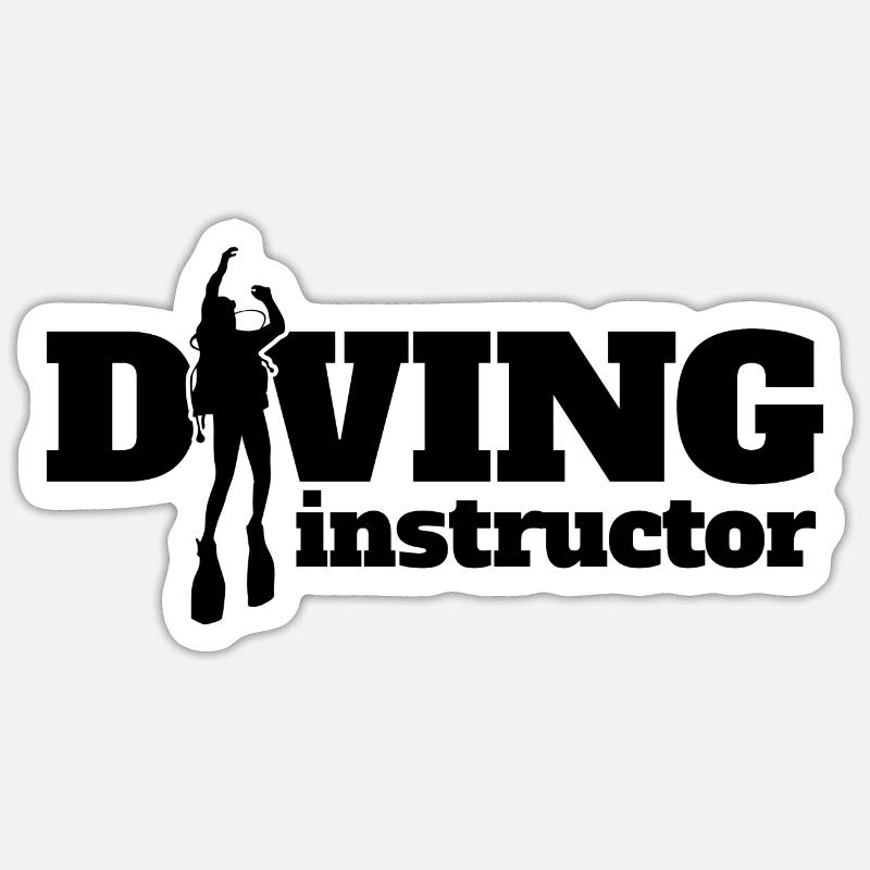 Moniteur de plongée sous-marine - Sticker taille S (10 x 10 cm) - blanc mat