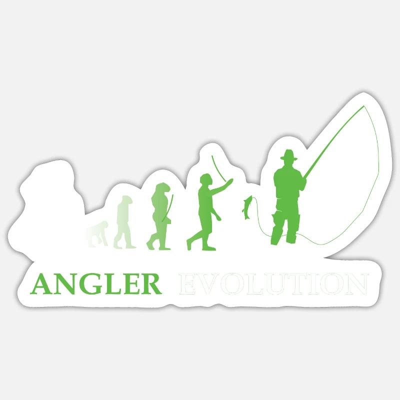 Angler Evolution - Pêche, pêcheur - Sticker taille S (10 x 10 cm) - blanc mat