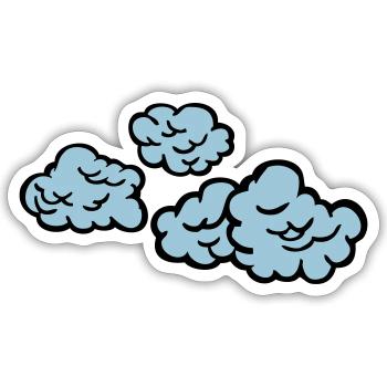 nuages - Sticker taille S (10 x 10 cm) - blanc mat - Devant