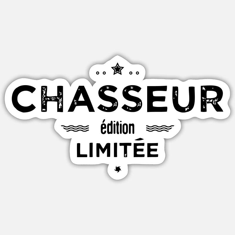 Chasseur edition limitee - Sticker taille S (10 x 10 cm) - blanc mat
