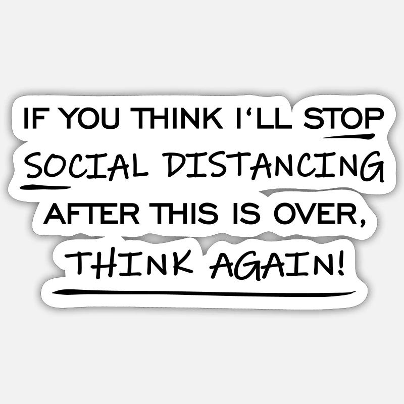 Distanciation sociale - Sticker taille S (10 x 10 cm) - blanc mat