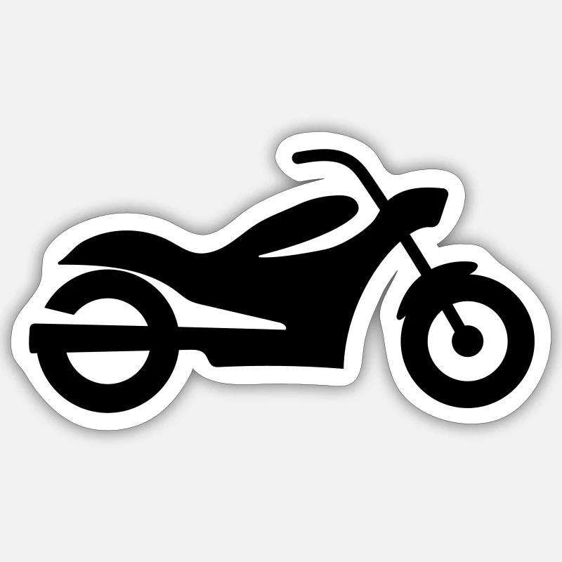 Motorrad - Sticker Größe S (10 x 10 cm) - Mattweiß