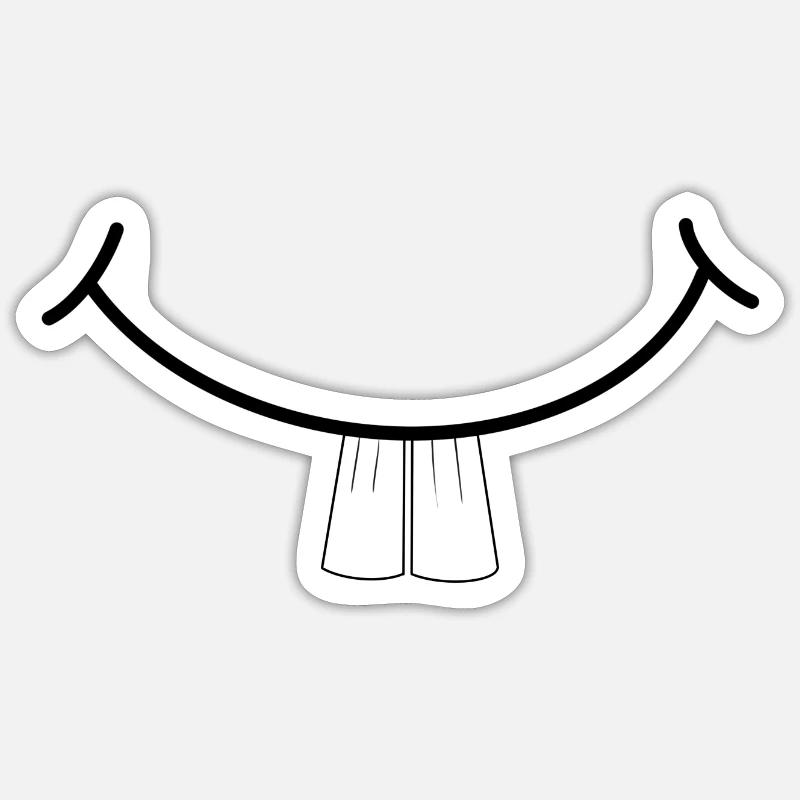 Face mask smile with rabbit teeth Sticker size S (10 x 10 cm)