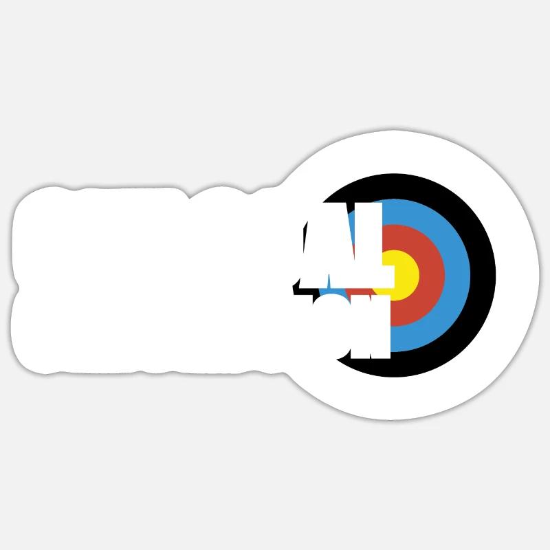 Bogenschießen Pfeil Bogen Bogenschütze - Sticker Größe S (10 x 10 cm) - Mattweiß
