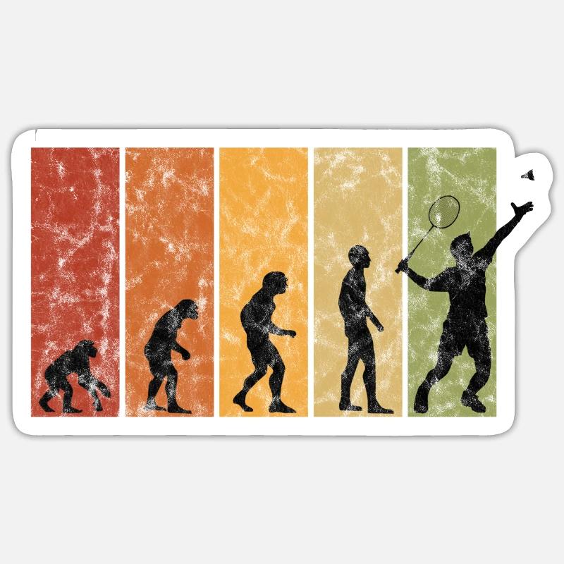 Cadeau de volant de badminton Evolution Vintage Sticker taille S (10 x 10 cm)