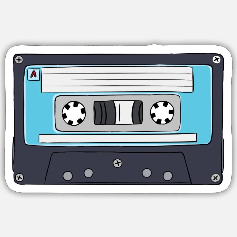 cassette - Sticker taille S (10 x 10 cm) - blanc mat