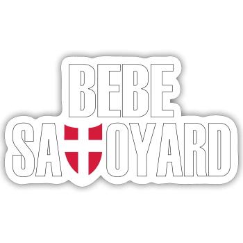 bebe savoyard - Sticker taille S (10 x 10 cm) - blanc mat - Devant
