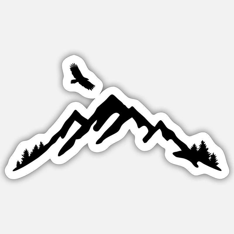Mountain and eagle Sticker size S (10 x 10 cm)
