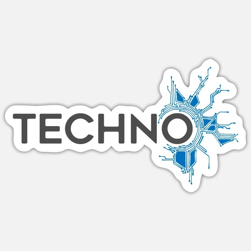 Techno-Platine Sticker Größe S (10 x 10 cm)
