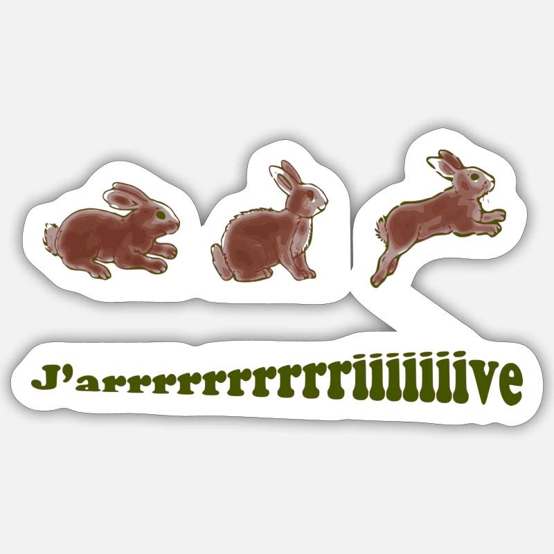 HARE JARRIVE - Sticker size S (10 x 10 cm) - white matte
