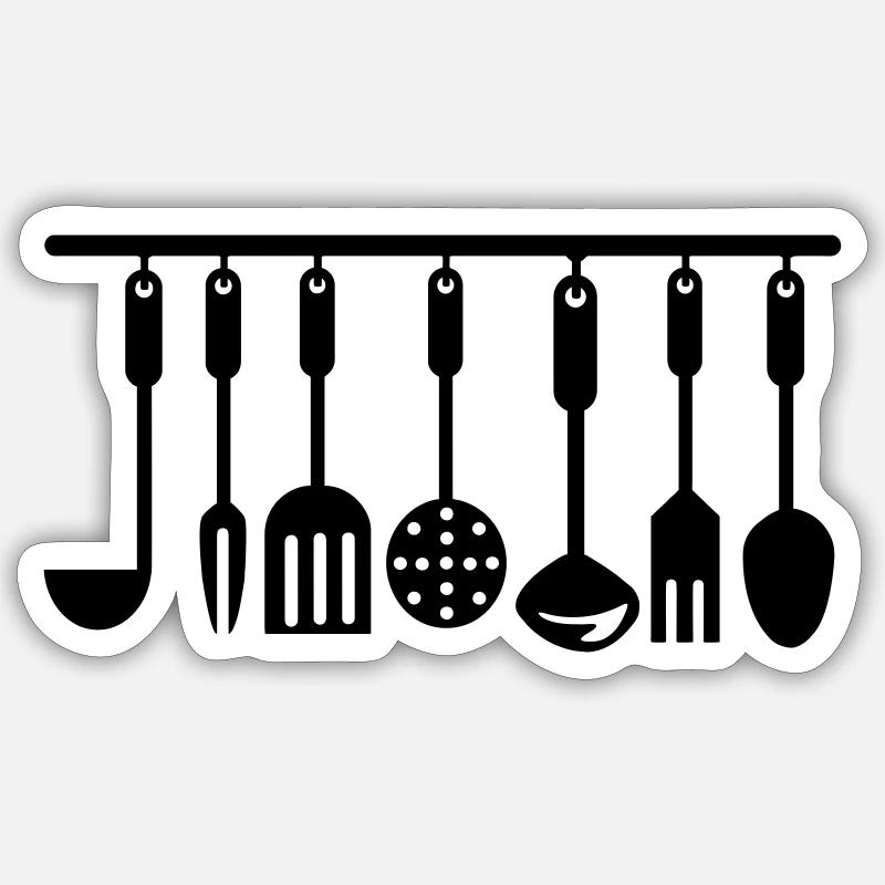 Kitchen utensils kitchen utensils - Sticker size S (10 x 10 cm) - white matte
