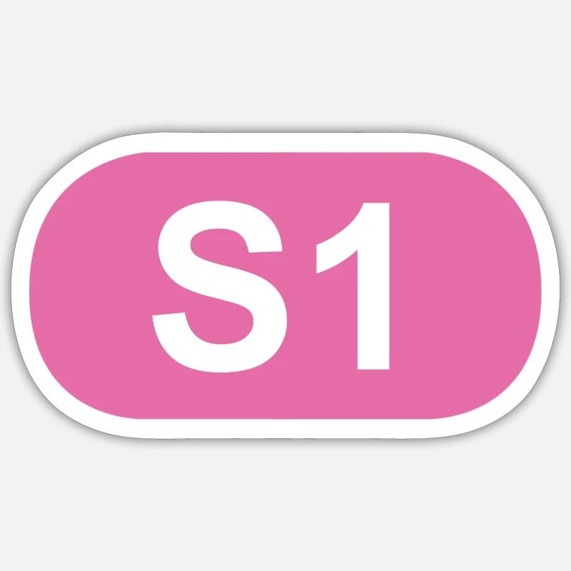 S-Bahn Berlin S1 - Sticker taille S (10 x 10 cm) - blanc mat