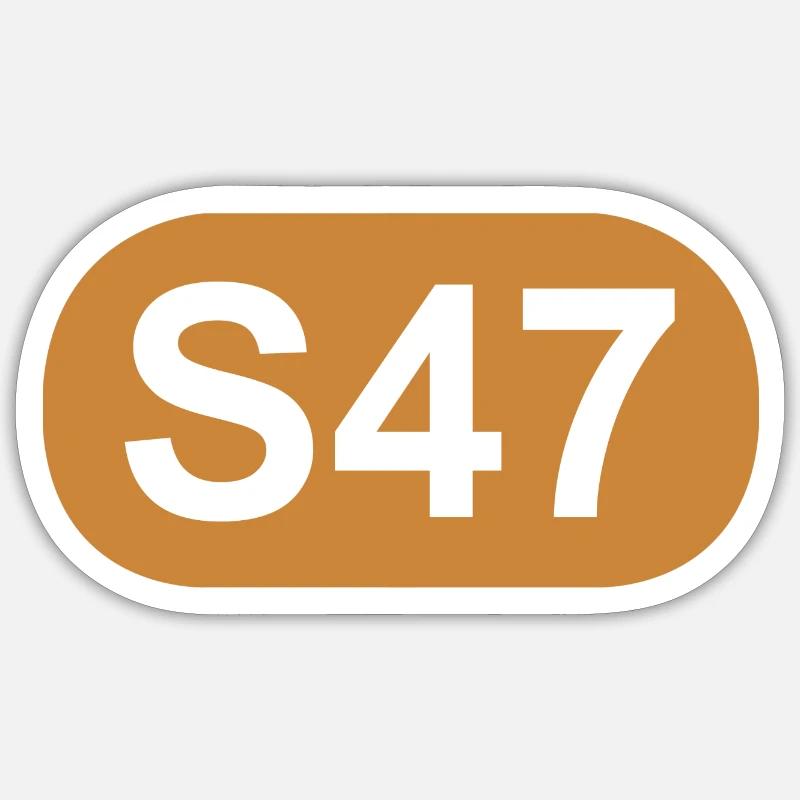 S-Bahn Berlin S47 - Sticker taille S (10 x 10 cm) - blanc mat