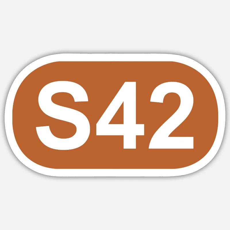 S-Bahn Berlin S42 - Sticker taille S (10 x 10 cm) - blanc mat