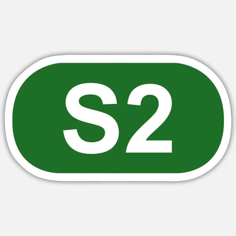 S-Bahn Berlin S2 Sticker Größe S (10 x 10 cm)