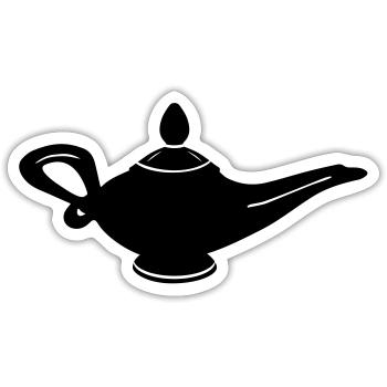 Wunderlampe - Sticker Größe S (10 x 10 cm) - Mattweiß - Vorne