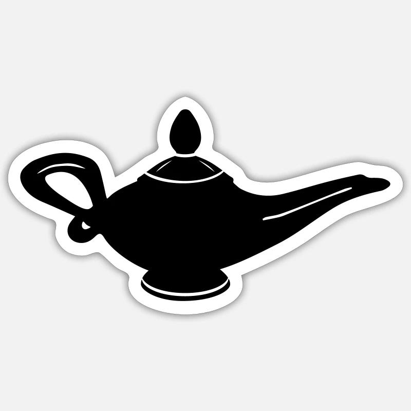 Wunderlampe - Sticker Größe S (10 x 10 cm) - Mattweiß
