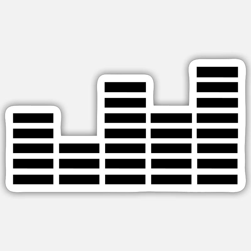 Du son - Sticker taille S (10 x 10 cm) - blanc mat