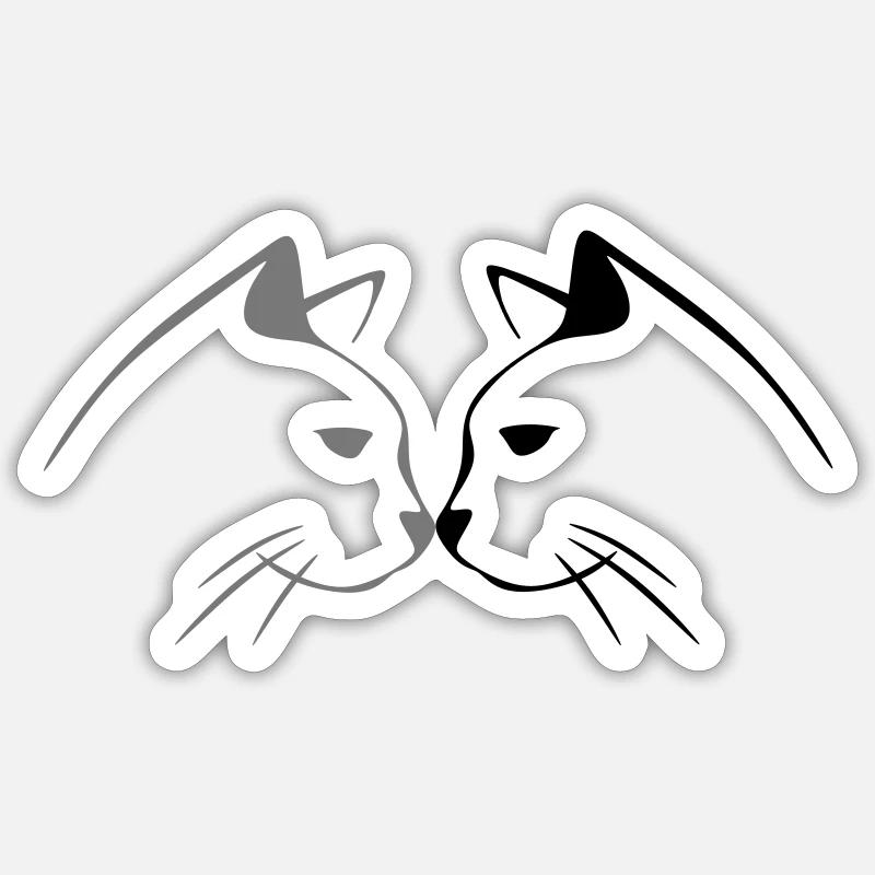 2 frères - Sticker taille S (10 x 10 cm) - blanc mat