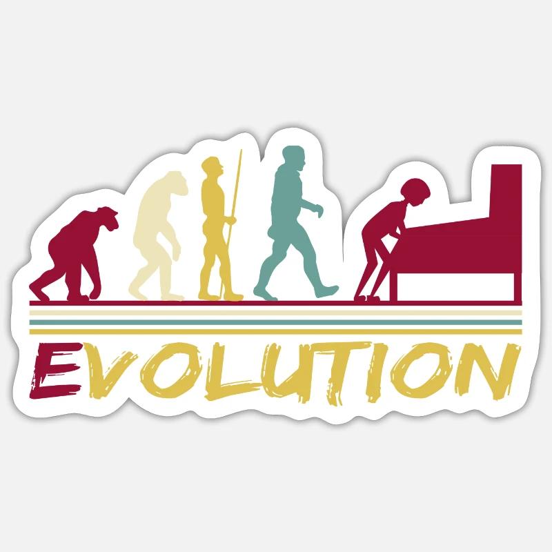 Pinball Flippern Flipperautomat Evolution Retro Sticker Größe S (10 x 10 cm)