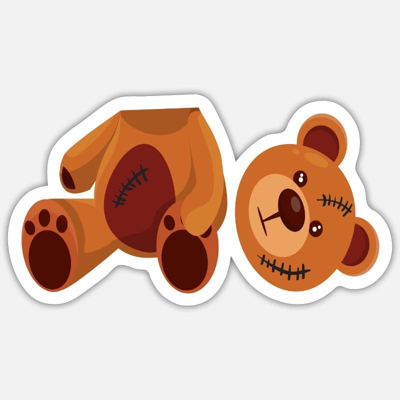 Teddybär Geschenk - Sticker Größe S (10 x 10 cm) - Mattweiß