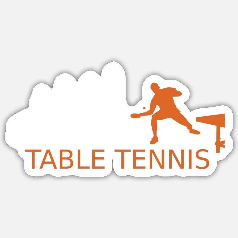 Tischtennis Evolution - Sticker Größe S (10 x 10 cm) - Mattweiß