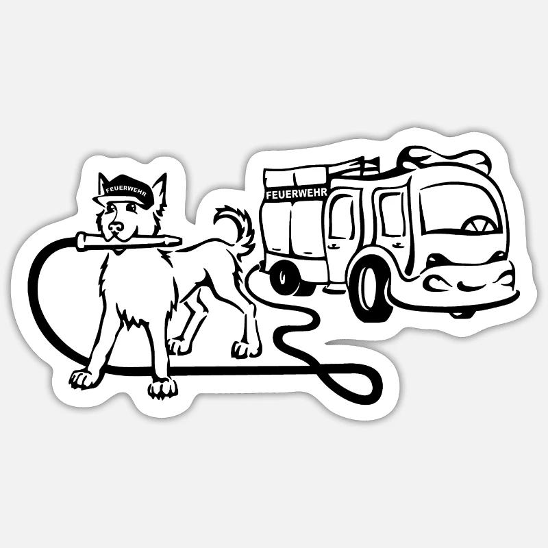 Pompiers - Sticker taille S (10 x 10 cm) - blanc mat
