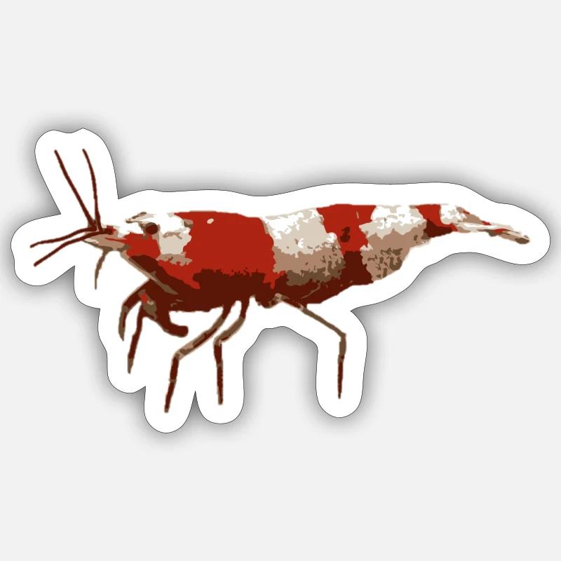 Shrimp Red Bee - Sticker size S (10 x 10 cm) - white matte