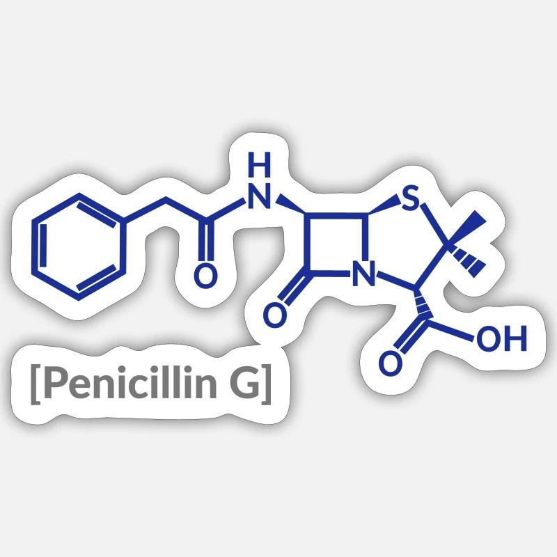 Penicillin - Sticker size S (10 x 10 cm) - white matte