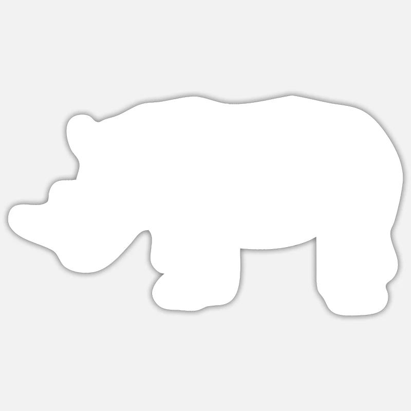 Rhino - Sticker size S (10 x 10 cm) - white matte