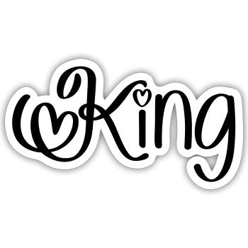 King with heart - Sticker size S (10 x 10 cm) - white matte - Front
