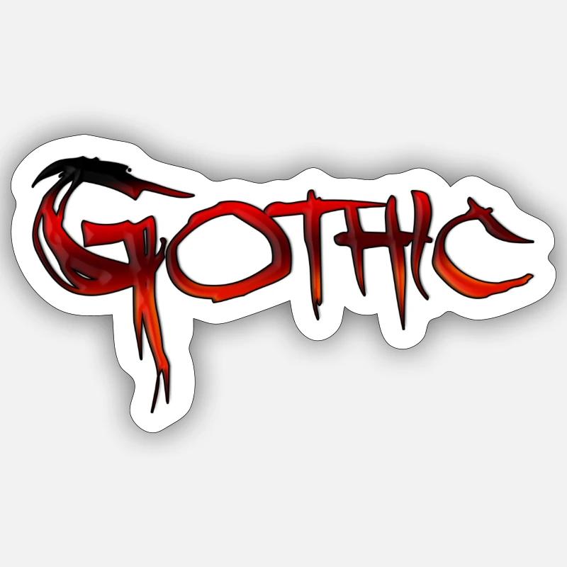 Écriture gothique - Sticker taille S (10 x 10 cm) - blanc mat