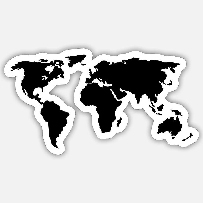 World map colors customizable Sticker size S (10 x 10 cm)