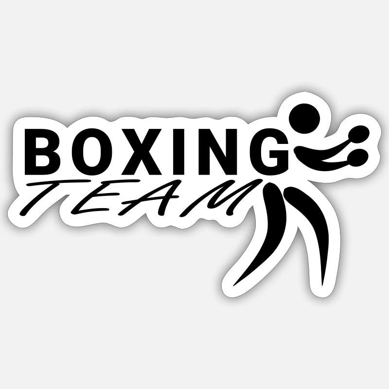 Boxing Team - Sticker Größe S (10 x 10 cm) - Mattweiß