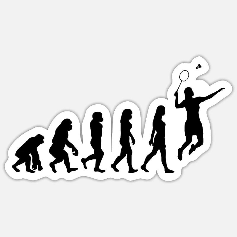 Badminton - Sticker taille S (10 x 10 cm) - blanc mat