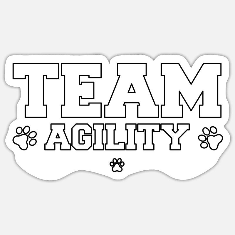 Team Agility Pfode Hunde Training Züchter Geschenk Sticker Größe S (10 x 10 cm)