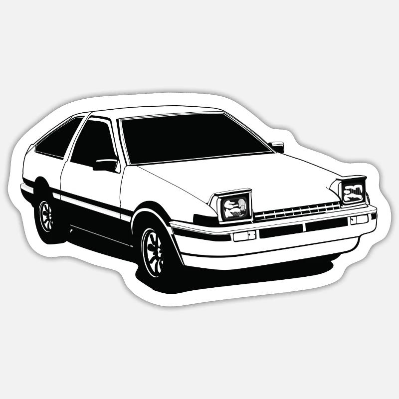 Corolla AE86 - Sticker taille S (10 x 10 cm) - blanc mat