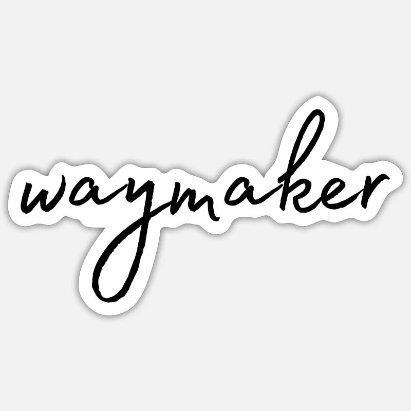 Waymaker - Sticker taille S (10 x 10 cm) - blanc mat