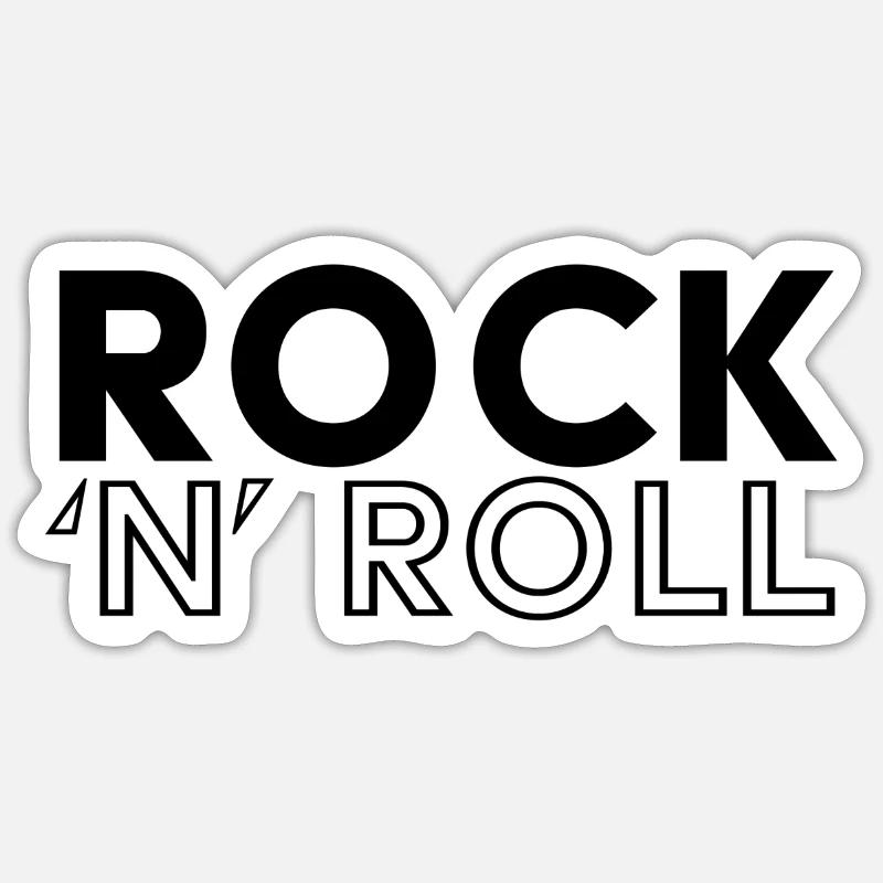 Rock 'n' Roll / Rock And Roll / Rock & Roll - Sticker size S (10 x 10 cm) - white matte